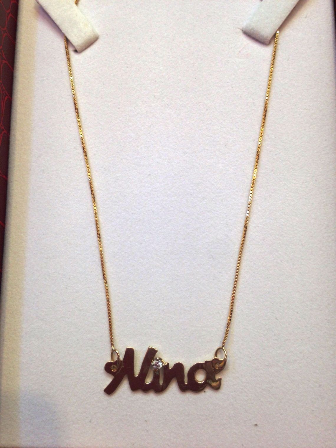 Collana con nome oro giallo 750% incassatura zircone 