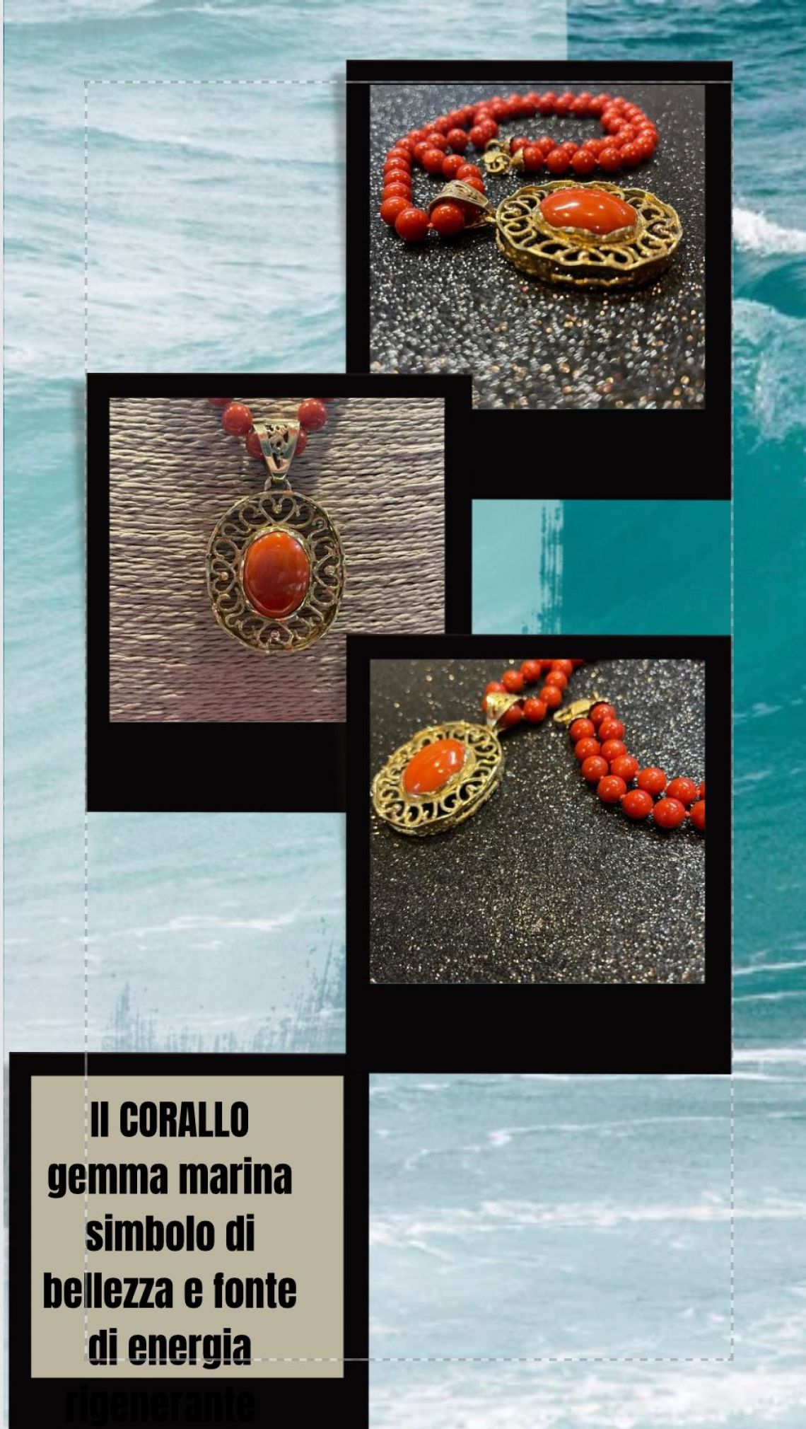 Collana con ciondolo in corallo 