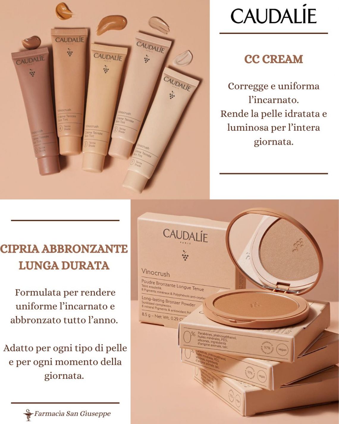 Linea Vinocrush CC Cream e Cipria abbronzante